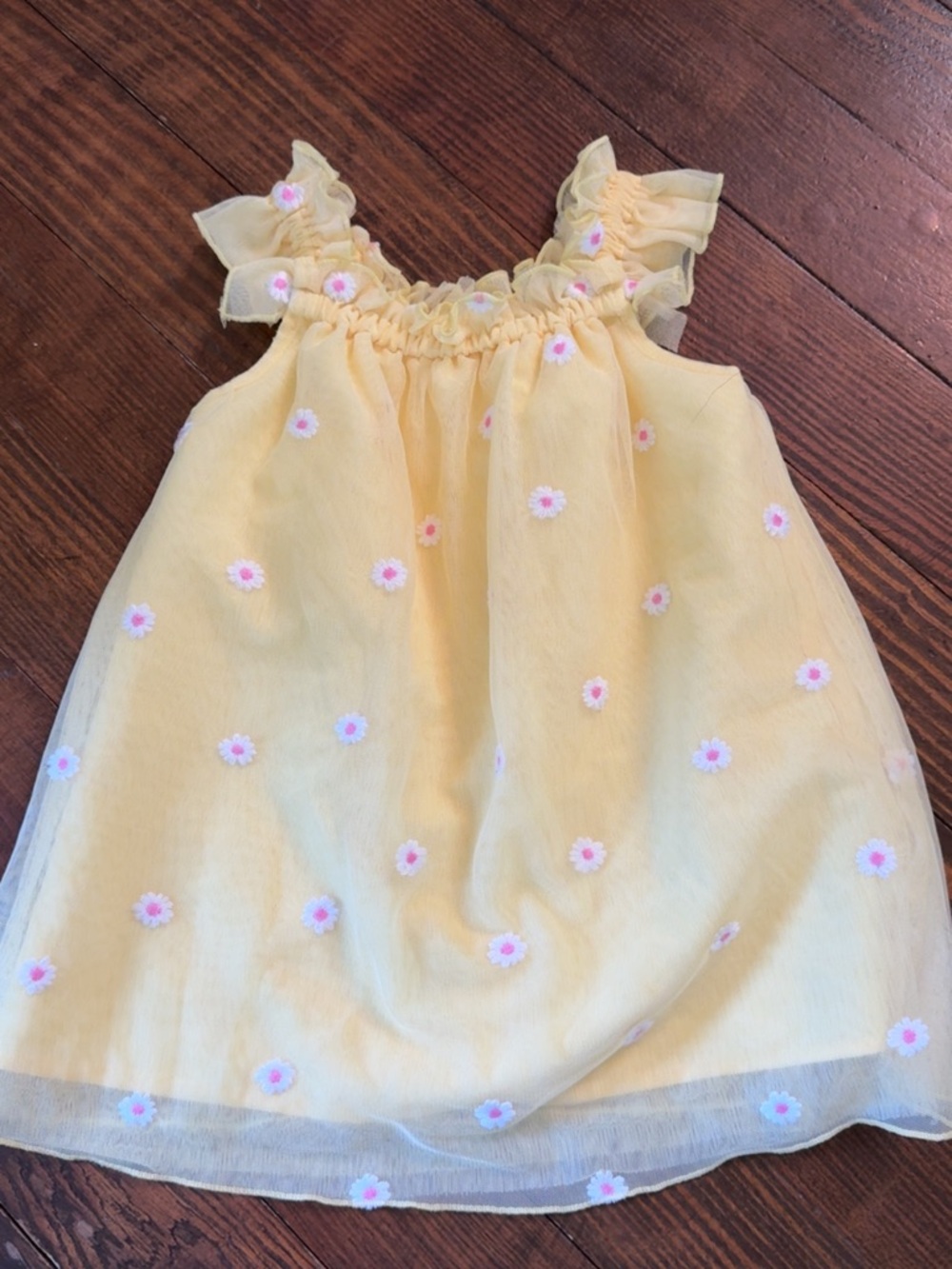 Cat & Jack Yellow Floral Embroidered Sundress